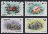 Ins. Grenadine, fauna marina, crabi, arici de mare, 1985, MNH