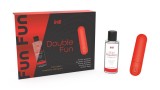 Set Cadou Glont Vibrator + Lubrifiant Cu Aroma Capsuni Double Fun, Intt