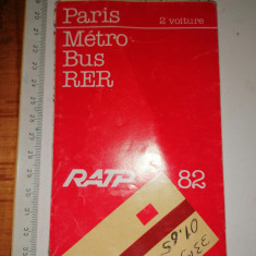 HARTA VECHE 1982 / METRO BUS PARIS . METROU AUTOBUZ