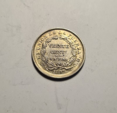 Bolivia 20 Centavos 1897 UNC foto