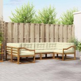 vidaXL Set de canapele de exterior cu pernă 6 pcs Natural și Crem 3368083
