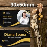 Carti de Vizita Business Consultant Negru-Portocaliu , Design Profesional 90A 50 mm