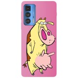 Husa compatibila cu Motorola Moto G71 5G model Cow and Chicken Cow, Silicon, TPU, Viceversa, Transparent, Carcasa