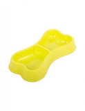 Castron galben dublu pentru hranire animale de companie, 0.15 L