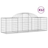 Cumpara ieftin Cosuri gabion arcuite 12 buc, 200x50x60/80 cm, fier galvanizat