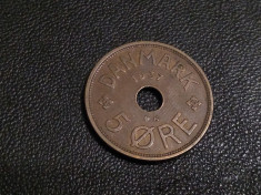 Moneda 5 ore 1937 Danemarca foto