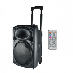 Boxa activa portabil 80w bluetooth, 4 ohmi, mp3, fm, telecomanda, karaoke foto