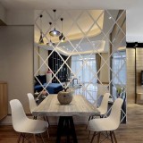 Cumpara ieftin Set 58 Oglinzi Acrilice Romb Autoadezive 100x100cm, Decoratiuni Moderne Casa, Usor de Montat, Rezistente