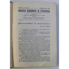 ANALELE ECONOMICE SI STATISTICE , REVISTA LUNARA , ANUL XXI , NUMERELE 1 - 3 , IANUARIE - MARTIE , 1938