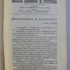 ANALELE ECONOMICE SI STATISTICE , REVISTA LUNARA , ANUL XXI , NUMERELE 1 - 3 , IANUARIE - MARTIE , 1938