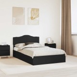 Cumpara ieftin Pat cu storage cu headboard Negru 135 x 190 cm Lemn compozit