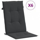 Cumpara ieftin Perne scaun spatar inalt, 6 buc., negru, 120x50x3 cm, textil