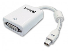 Adaptor Sandberg tip Mini DisplayPort - DVI alb foto