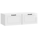 vidaXL Oglindă TV montată pe perete Alb foarte lucios 98 x 41 x 30 cm 899379