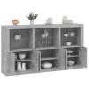 VidaXL Servantă cu lumini LED, gri beton, 181,5x37x100 cm