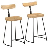 Scaune de bar 2 buc 49x43x88 cm lemn masiv de mango