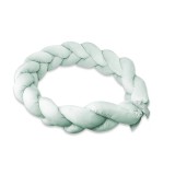 Protectie laterala patut tip bumper impletit MimiNu catifea Cold Mint 220x23 cm