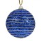 Glob Brad de Craciun, Spuma, Albastru cu Glitter, Diametru 8cm, Siret Auriu
