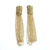 Cercei metalici cu siruri aurii