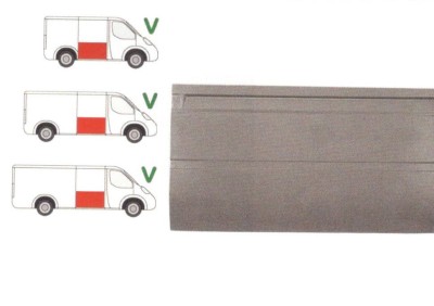 Panou reparatie usa Mercedes SPRINTER 208-416 (W901-905), 01.1995-2006, VW LT II 05.1996-2005 ; modele Scurt/Mediu/Lung, partea dreapta, usa culisant foto