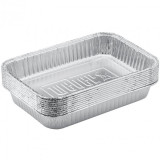 Tăvi de grăsime din aluminiu Weber WB 6416, 10 buc, Dimensiuni mari, 5 x 23 x 33 cm, Argintiu