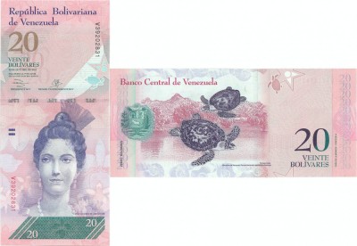 2013 (29 X), 20 Bol&amp;iacute;vares (P-91f) - Venezuela - stare UNC foto