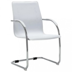 Scaun De Birou Tip Consola Alb Piele Ecologica 289359 foto