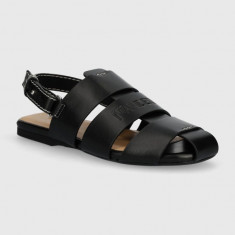 JW Anderson sandale de piele Fisherman Sandal femei, culoarea negru, ANW42215A