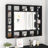 VidaXL Dulap cu oglindă cu LED, negru, 91x15x76,5 cm
