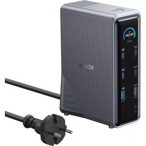 DOCKING Station Anker Prime, porturi: USB Type-C x 4, USB 3.1 gen2 x 5, HDMI 4K @60Hz x 2, 1 x RJ-45 10 Gbps, PD 100W, conectare prin USB-C, retea 220 foto