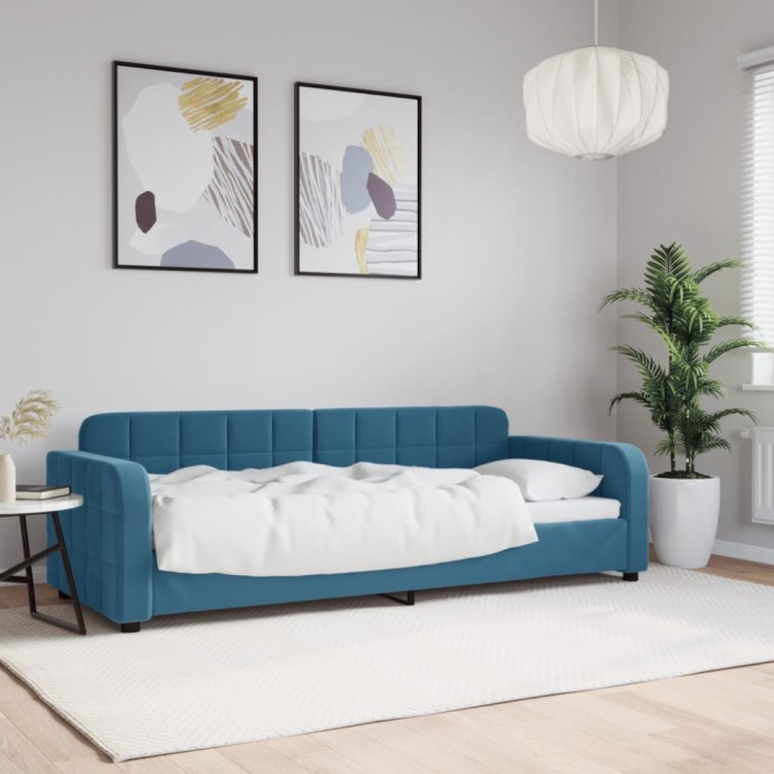 vidaXL Pat de zi, albastru, 80x200 cm, catifea 354050