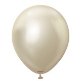 Set 10 baloane chrome WHITE GOLD 30 cm