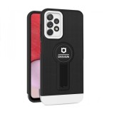 Husa armor design cu stand pentru samsung galaxy a33 5g, negru/alb, suport auto magnetic, wireless charge, protectie antisoc, flippy