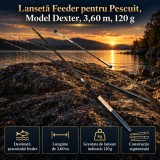 Lansetă Feeder pentru Pescuit, Model Dexter, 3,60 m, 120 g