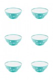 Set boluri, 6 piese, 350 ml, Plastic, Verde