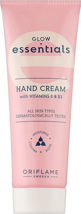 Cremă de m&acirc;ini cu vitaminele E &amp; B3 Glow Essentials (Oriflame)