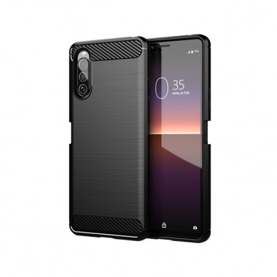 Husa Compatibila cu Sony Xperia Ace 2 Techsuit Carbon Silicone Negru foto