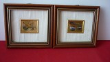 TABLOU MINIATURA PE FOITA DE AUR LOT 2 BUC. (Z1)
