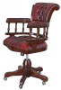 Fotoliu Chesterfield din lemn masiv cu tapiterie burgund MAR239