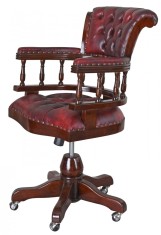 Fotoliu Chesterfield din lemn masiv cu tapiterie burgund MAR239