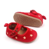Pantofiori rosii cu stelute aurii (Marime Disponibila: 9-12 luni (Marimea 20