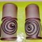 D608-2 vaze pereche sticla alb laptos cu violet stare buna. Inaltime 15 cm-d-7cm