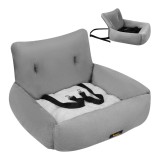 Scaun auto pentru caini Purlov L 53x42x30 cm, gri, cu prindere