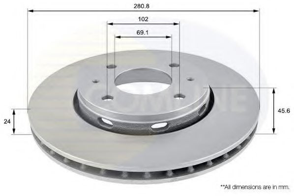 Disc frana VOLVO V40 Combi (VW) (1995 - 2004) COMLINE ADC0352V