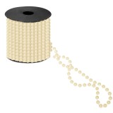 Ghirlanda de margele pentru bradul de Craciun, 10 metri, crem Household NewTrend, Oem