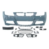 Set bara fata BMW Seria 3 (E90/E91), 11.2004-08.2008, cu gauri spalator si senzori parcare; grunduit, de vopsit; type M-Tech; cu grile inferioare; cu