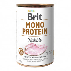 Brit Mono Protein, Iepure, Conservă hrană umedă monoproteică fară cereale câini, (pate), 400g