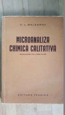 Microanaliza chimica calitativa- C.L.Malearov foto