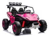 UTV electric pentru 2 copii Kinderauto Vector V2 Dune-Buggy, 220W, 12V, roti moi, scaun tapitat, echipat premium, roz