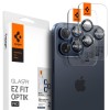 Folie Camera pentru iPhone 14 Pro / 14 Pro Max / 15 Pro / 15 Pro Max (set 2) - Spigen Glas.tR Optik - Blue Titanium